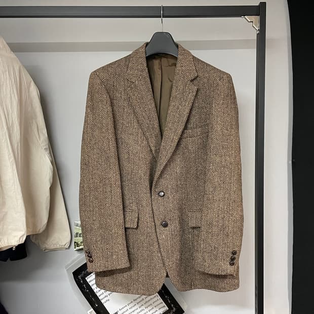 Harris Tweed 울 블레이저, 자켓- L