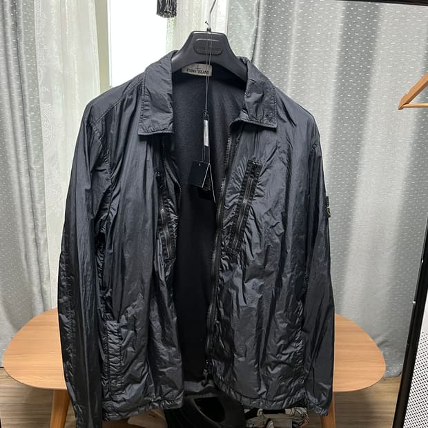 스톤 아일랜드 크링클랩스 오버셔츠 블랙 xl