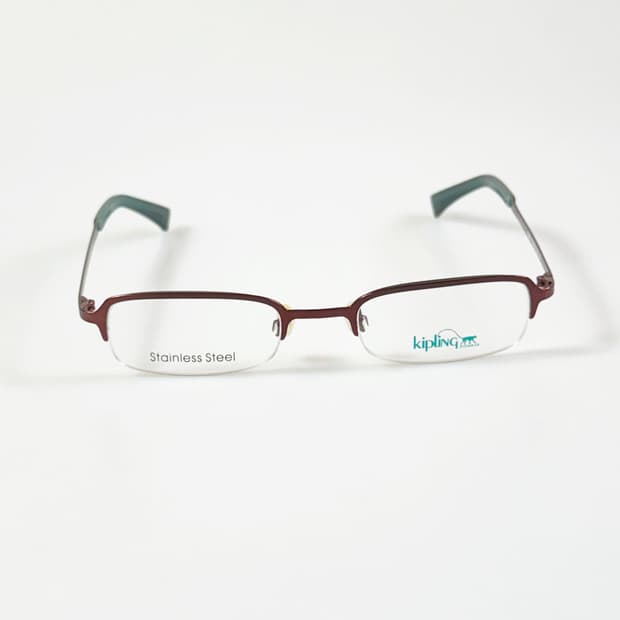 KIPLING 딥브라운 메탈 반무테 스퀘어 빈티지 안경