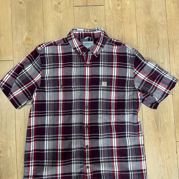 칼하트 체크 반팔셔츠