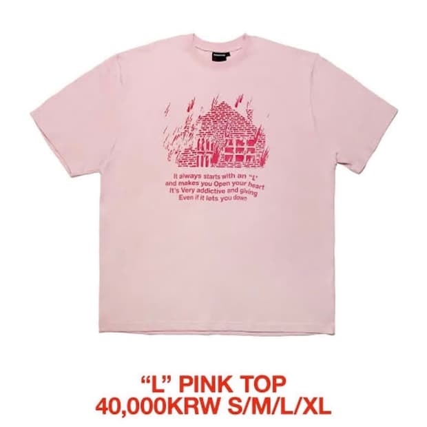 더발룬티어스 L Pink top 반팔 M