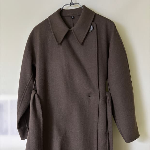 유니클로 U 브라운 모직 롱코트