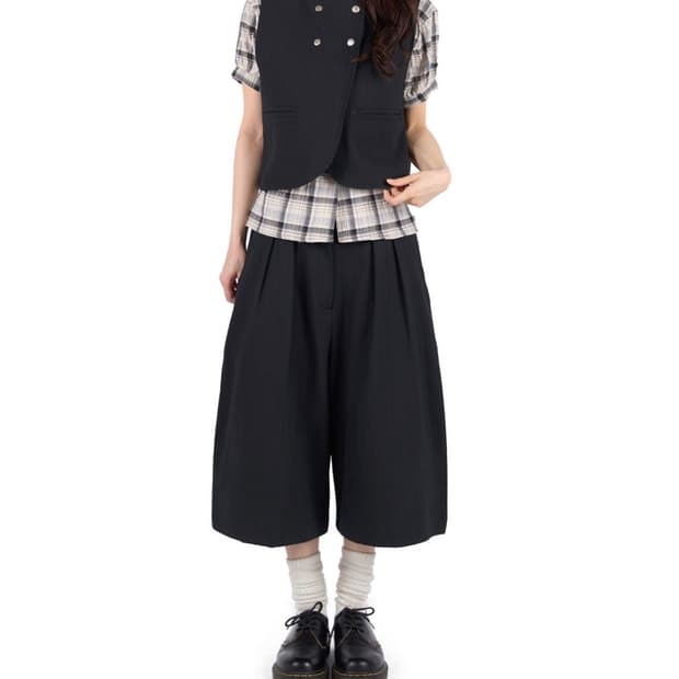 릿킴 트윌 핀턱 버뮤다 쇼츠