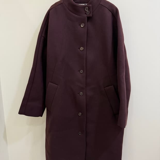 AALTO 버건디 차이나 카라 코트 정품