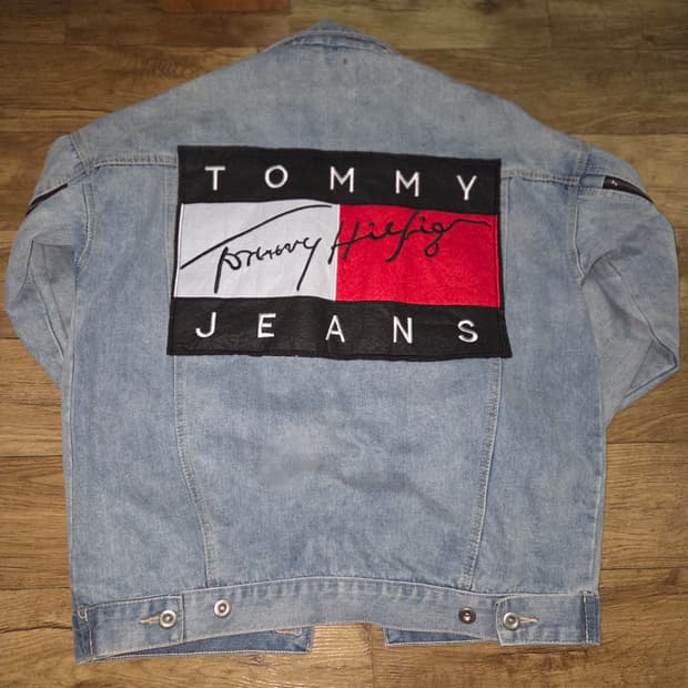타미힐피거 빅로고 데님자켓