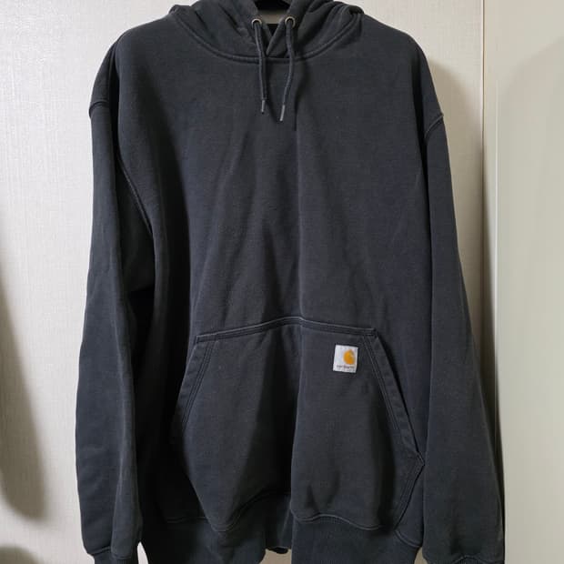 칼하트 기모 블랙 후드티 L