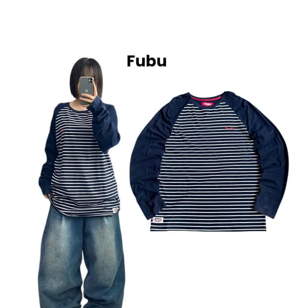 FUBU 스트라이프 롱슬리브