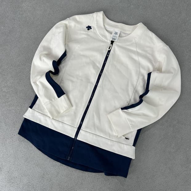 데상트 화이트/네이비 여성 자켓 s