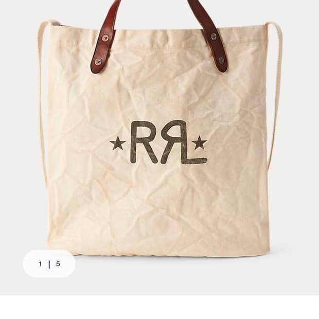 RRL 캔버스 로고 토트백 아이보리 가방