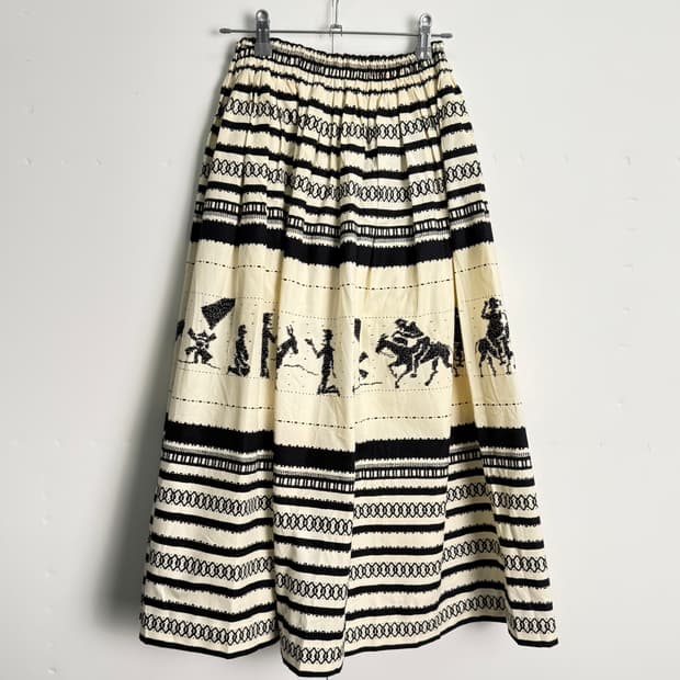 빈티지 에스닉 프린트 스커트