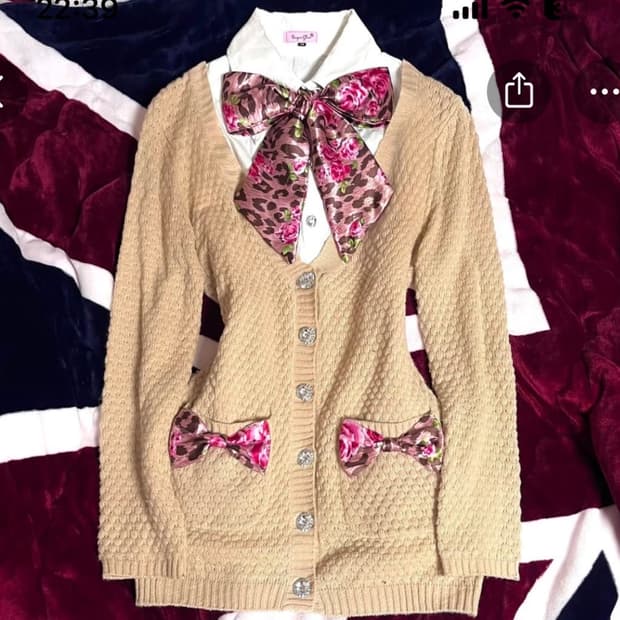 ma*rs 마즈 장미 호피 레오파드 코갸루 셋업 히메갸루 리본