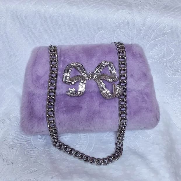 셀프포트레이트 퍼 보우 크리스탈 숄더 체인백