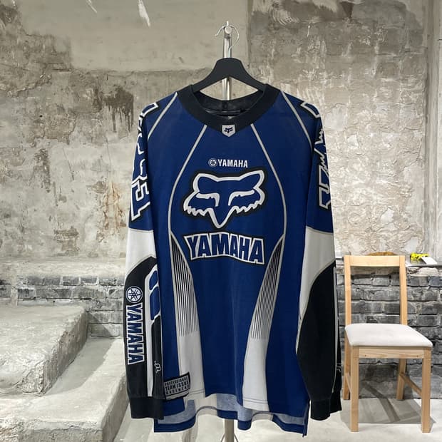 야마하 블루 폭스 레이싱 코튼 롱 슬리브