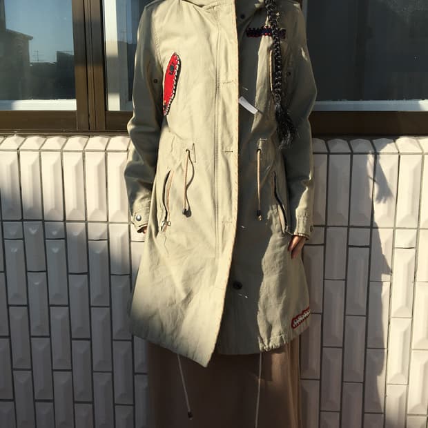 Stitch point high neck filed jacket