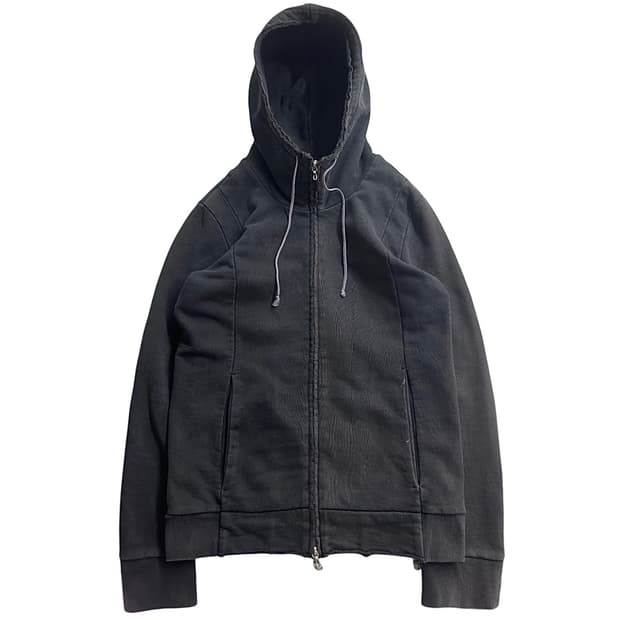 빈티지 디스트레스 헤비 스웻 후드 집업