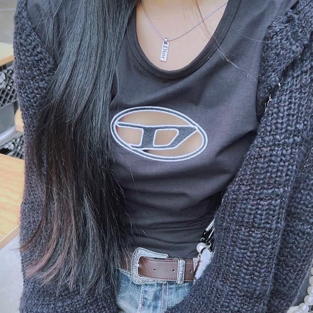 디젤 피카부 반팔 블랙 M