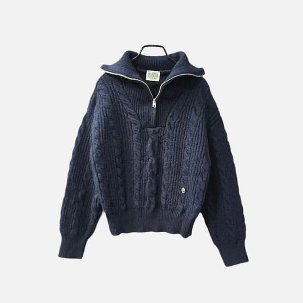 마리떼 프랑소와저버 꽈배기 반집업 니트