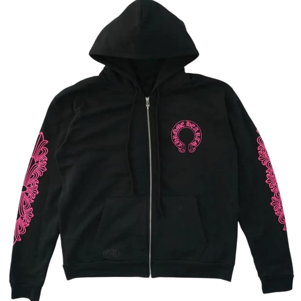 크롬하츠 홀스슈 핑크 후드집업