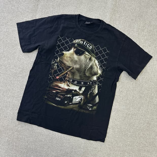 XL 락창 빈티지 프린팅 반팔티 0421D