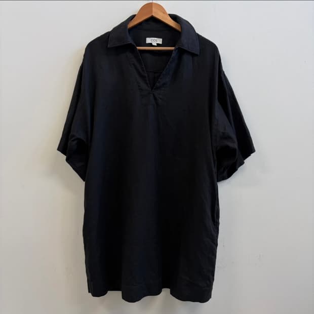 COS 오픈 칼라 리넨 셔츠 원피스 EUR 42