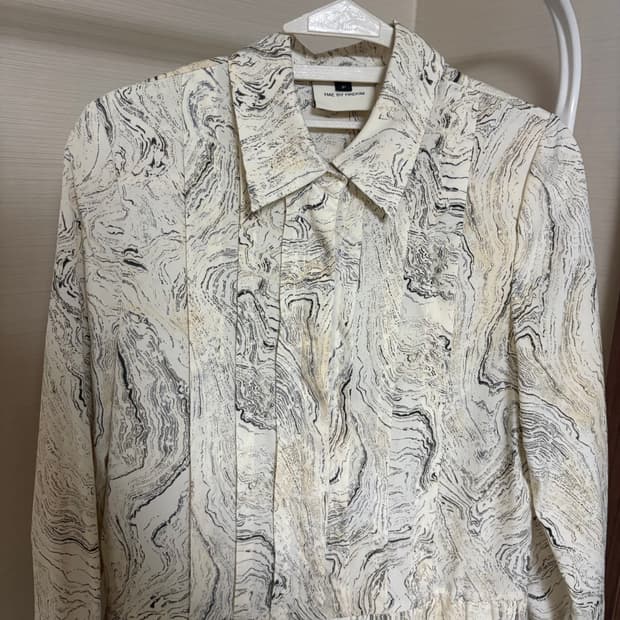 HAE BY HAEKIM marble print shirt dress