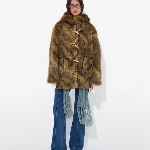 파르티멘토 후디드 더플 퍼 코트