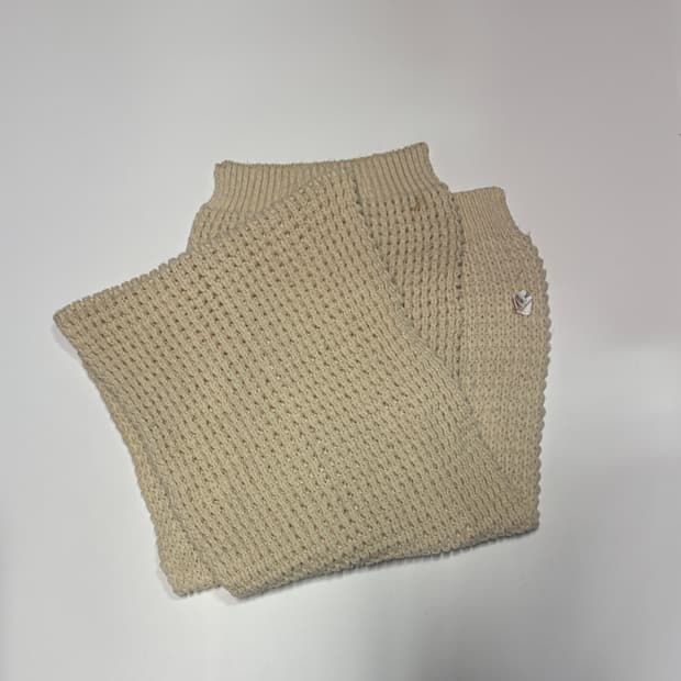 여성 톰보이 Tomboy 베이지 와플 머플러 목도리