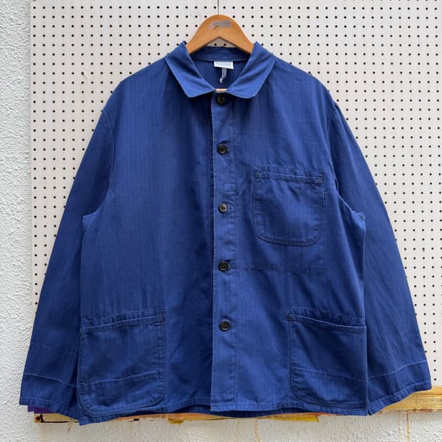 80s GERMAN WASHED NAVY HBT 헤링본트윌 워크자켓