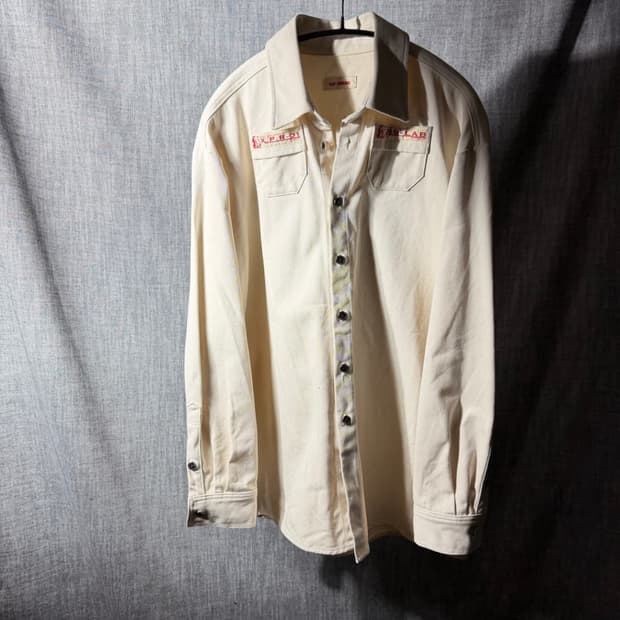 라프시몬스 슬림핏 데님셔츠 ss20