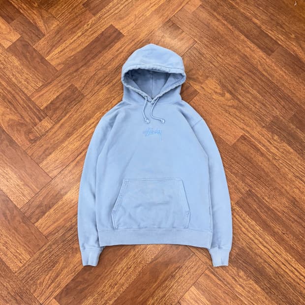 M stussy 스투시 재팬 자수로고 후드 티셔츠 