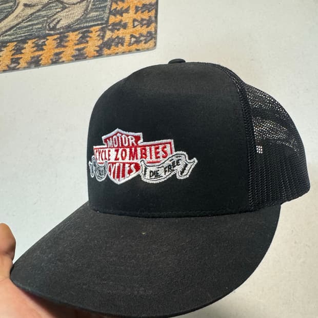 모터사이클 좀비 빈티지 자수 스냅백 트러커캡 모자 볼캡 블랙