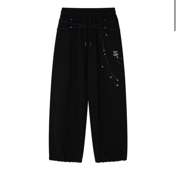 카시코 kashiko zenu belt sweat pants black