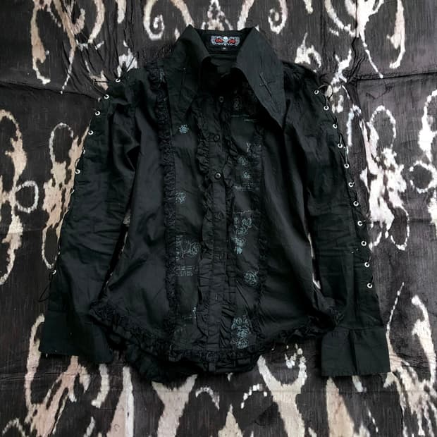 MadPunks eyelet frill shirt