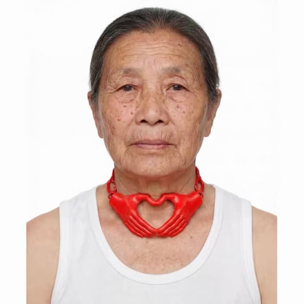 USIC X JEFF FREE PARK 하트 초커 목걸이