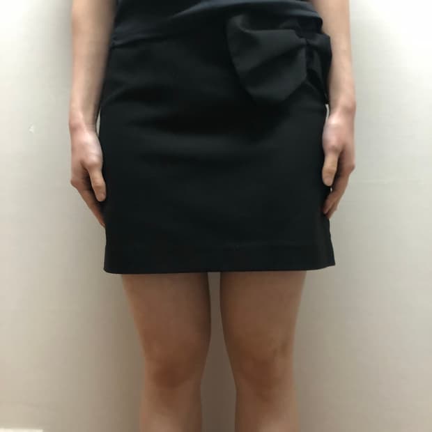 빈티지 블랙 리본 미니 스커트