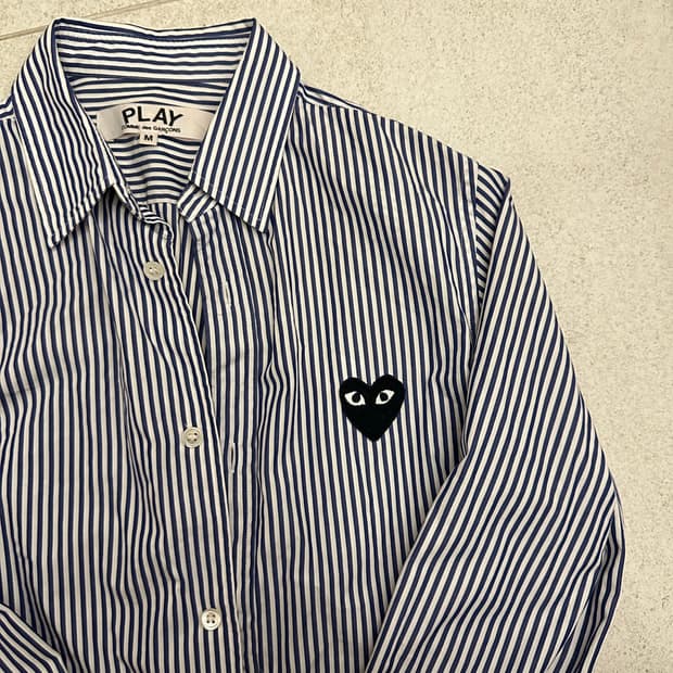 꼼데가르송 블랙 스트라이프셔츠