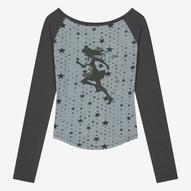 오호스 Star Reglan Long Sleeve / Mint Grey