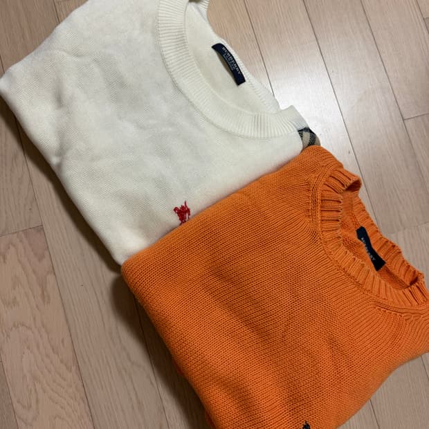 버버리 니트 아이보리/오렌지 사이즈 5 일괄7만원 떨이