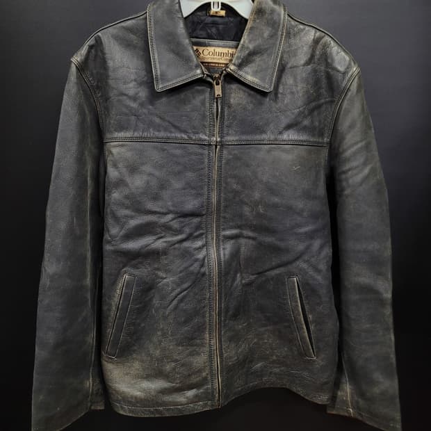 Columbia 콜롬비아 초빈티지 헤비 레더 바이크 자켓