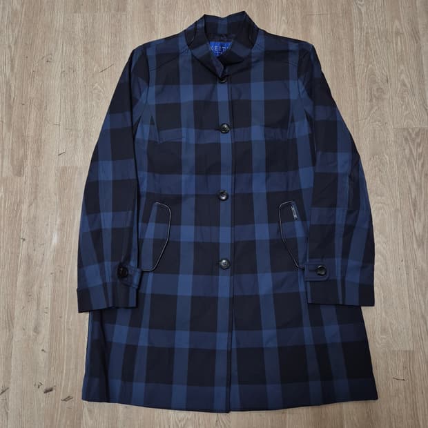 키이스 런던 여성 체크 트렌치 싱글 레인코트 (37)