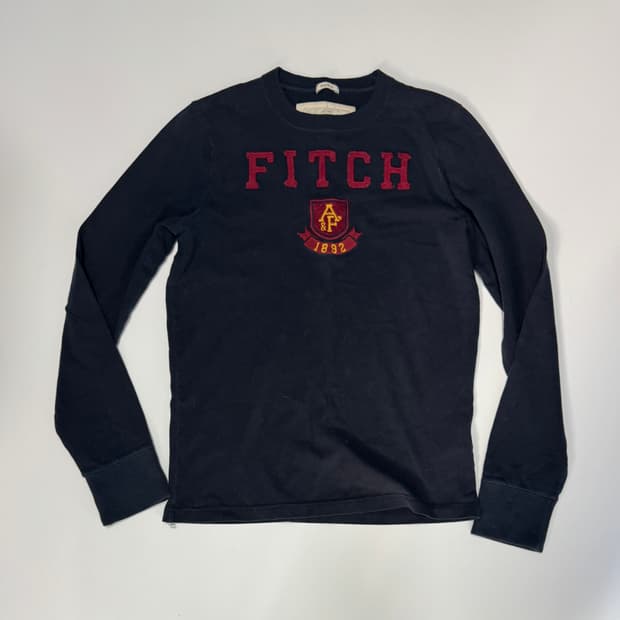 여성 아베크롬비 스펠아웃 긴팔 롱 슬리브 s 네이비