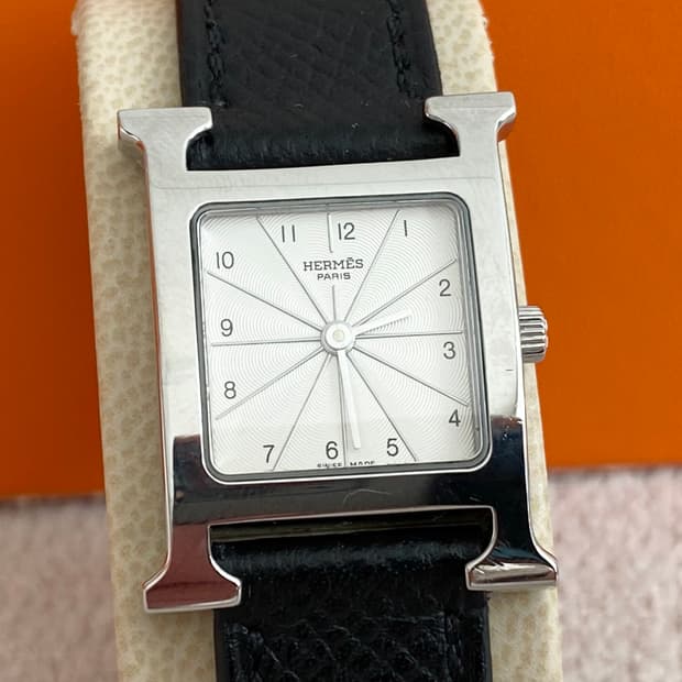 에르메스 H아워 HH1.210 여성용 PM 화이트 다이얼 쿼츠