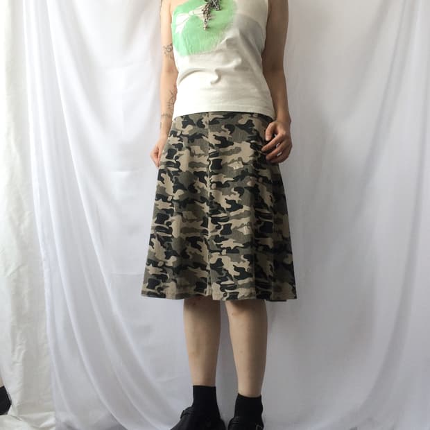 Ribbon printing one shoulder top