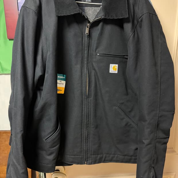 칼하트 칼하트 블랭킷 라인드 릴렉스드 핏 레귤러 덕 디트로이트 자켓 블랙