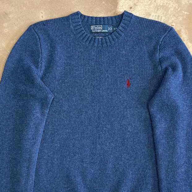 S 폴로랄프로렌 다크블루 코튼 니트