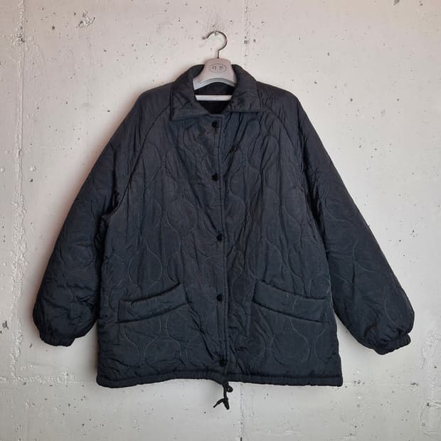 빅사이즈 오버핏 누빔 쉐르파 패딩 