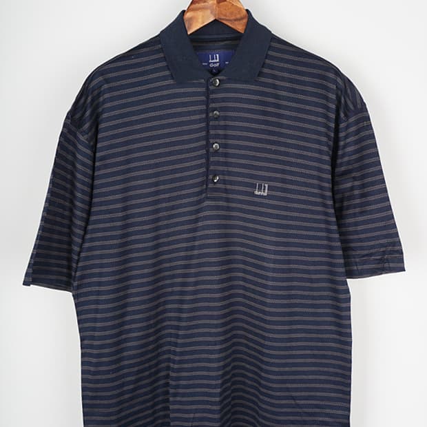 DUNHILL GOLF stripe polo shirt