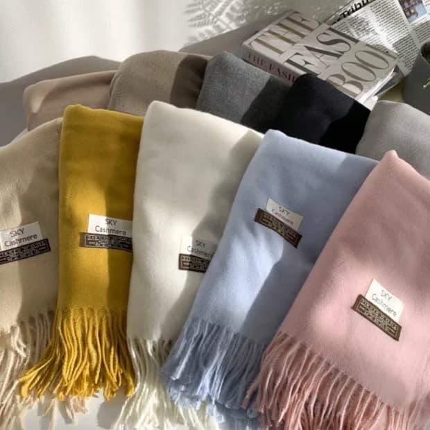 카키 아이보리 머플러 목도리 교신가능