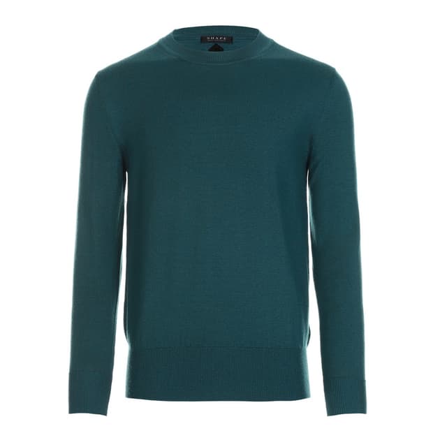 쉐입부티크 Premium WOOL Crew neck knit 블루그린 새