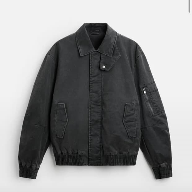 [s]자라 왁스 가공 워시드 재킷 8281/350 GREY